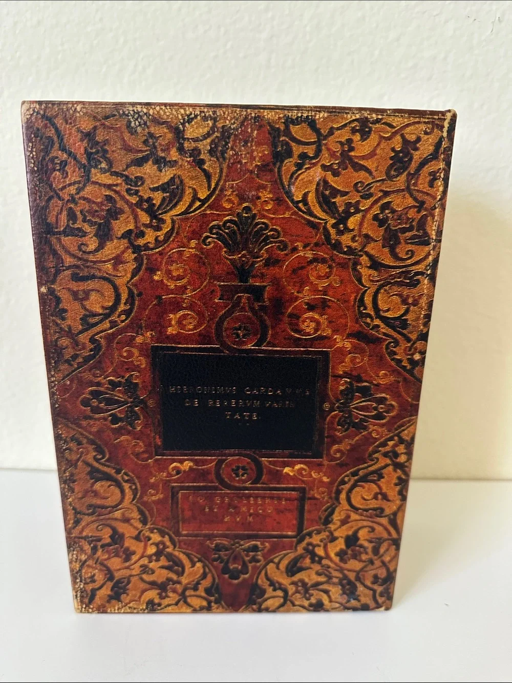 Decorative Faux Book Jewelry Trinket Storage Box Burgundy Lined Interior
